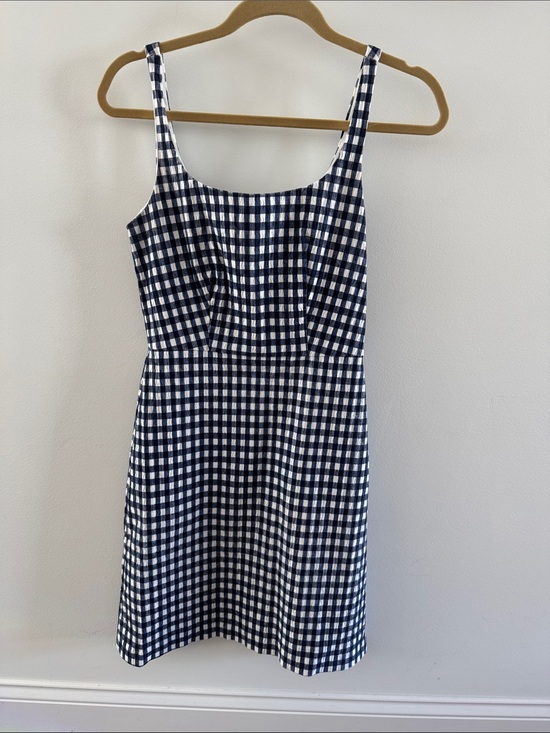 J. Crew Dresses & Skirts - J. Crew Navy and White Gingham Mini Dress